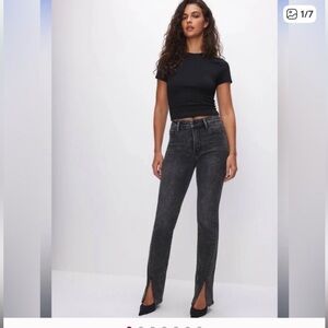 Good American Good Boy Twisted Slit Jeans-15
